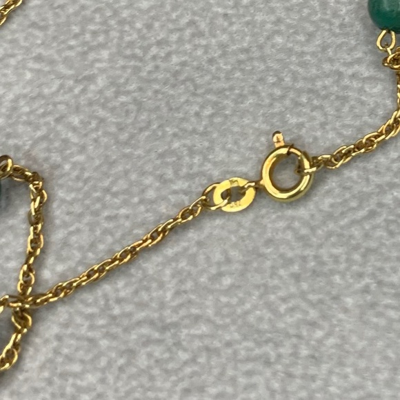 HP🎉Vintage18k Solid Gold Rope & Jade Necklace - Picture 5 of 7